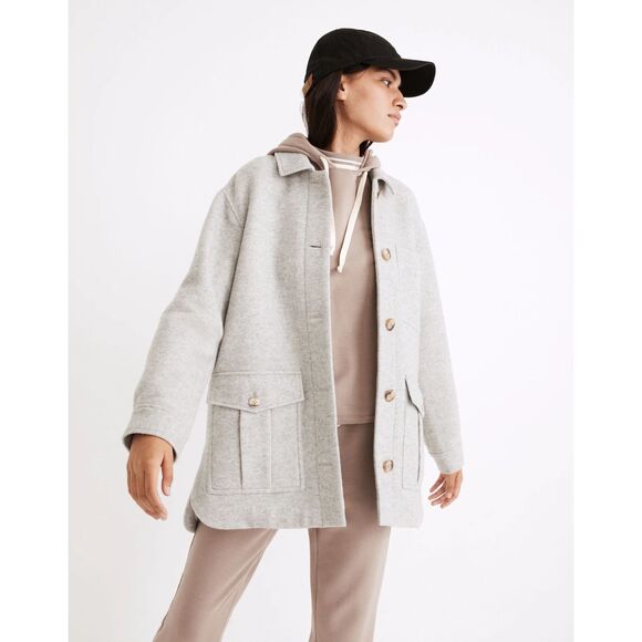 Madewell Belrose Shirt-Jacket Women's L Color Light Graphite - Picture 1 of 9
